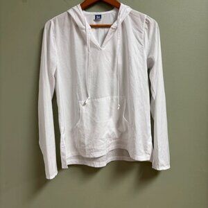 Rip Skirt Hawaii Womens Pullover Sun Hoodie Size S White Kangaroo Pockets Beach